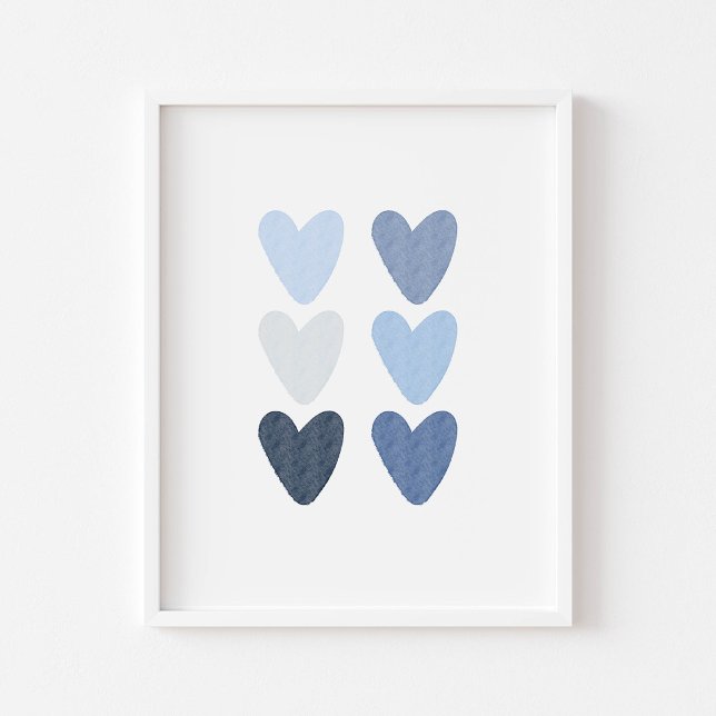 watercolor blue hearts print (Creator Uploaded)