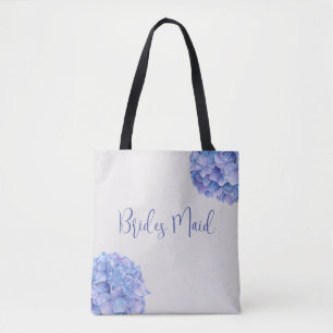 Watercolor Blue Hydrangea Bridal Party Tote Bag