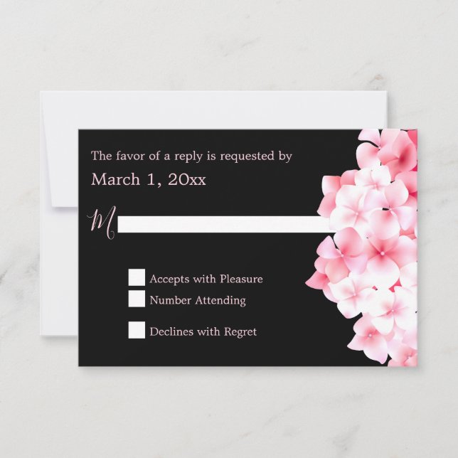 Watercolor Blue Hydrangea RSVP Card (Front)