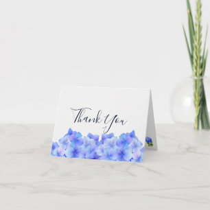 Watercolor Blue Hydrangea Thank You Card
