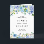 Watercolor Blue Hydrangea Wedding Booklet Programme<br><div class="desc">This customisable wedding program booklet allows you to share the wedding details with your family and friends. It features watercolour garlands of blue and ivory hydrangeas, roses, and anemones. Personalise these floral wedding programs by adding your event details. This hydrangea wedding program booklet is perfect for spring and winter weddings....</div>