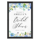 Watercolor Blue Hydrangeas Bridal Shower Welcome