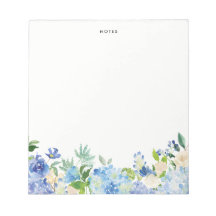 Watercolor Blue Hydrangeas Personalised Notepad