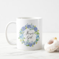 Watercolor Blue Hydrangeas Wreath Flower Girl Mug