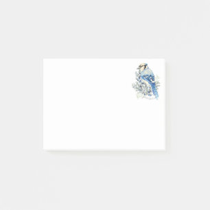 Watercolor Blue Jay Bird Blueberries Country Art Post-it Notes