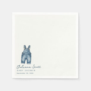 Watercolor Blue Jeans Baby Shower Denim Napkin