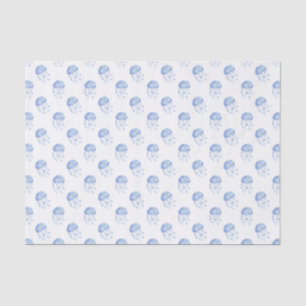 watercolor blue jellyfish beach design tissue paper