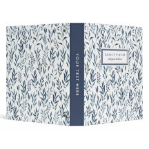 Watercolor Blue Leaves Pattern Personalised  