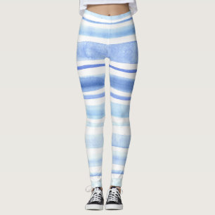 Watercolor blue leggings