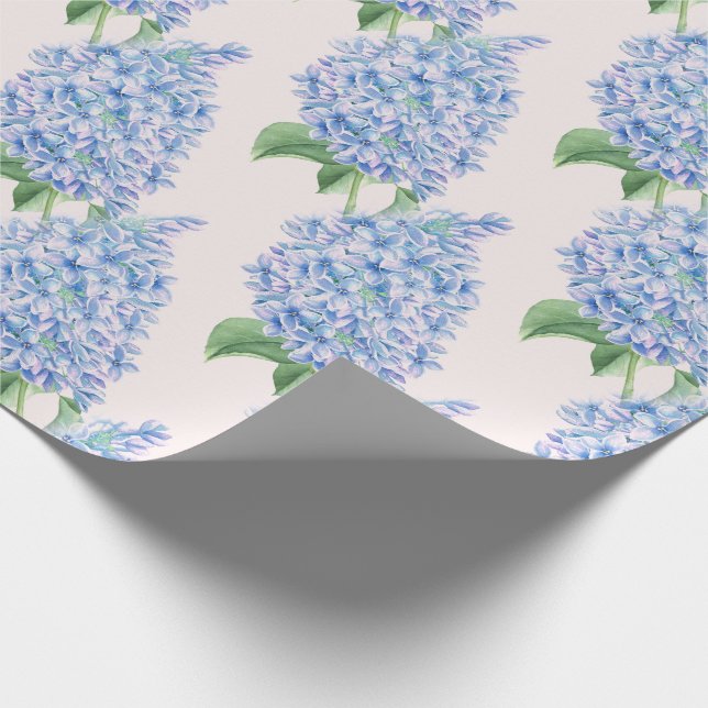 Watercolor Blue Lilac Pattern Wrapping Paper (Corner)