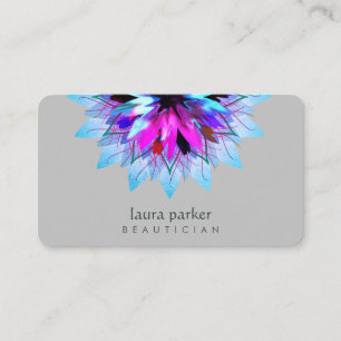 Watercolor  Blue Lotus Flower Logo Massage Yoga Business Card