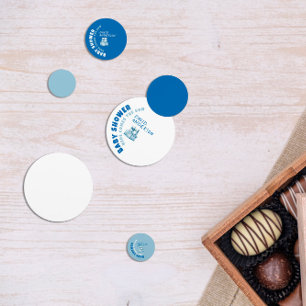 Watercolor blue minimalist baby shower boy confetti