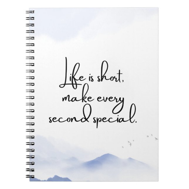 Watercolor Blue Minimalist Motivational Quote Notebook (Front)