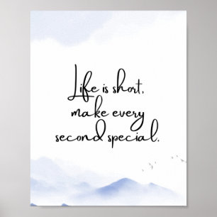 Watercolor Blue Minimalist Motivational Quote Poster