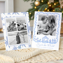 Watercolor Blue Nativity Christmas