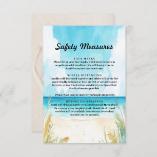 Watercolor Blue Ocean Beach Wedding Safety Measure