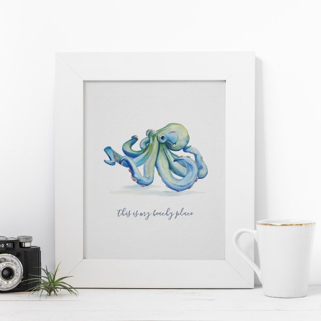 Watercolor Blue Octopus Motivational Poster (Creator Uploaded)