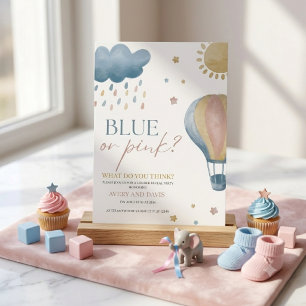 Watercolor Blue or Pink Gender Reveal Invitation