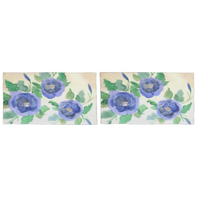 Watercolor Blue Pillowcase (Back-Set)