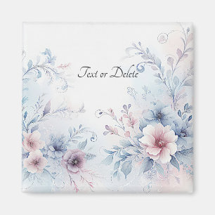 Watercolor Blue Pink Floral Magnet
