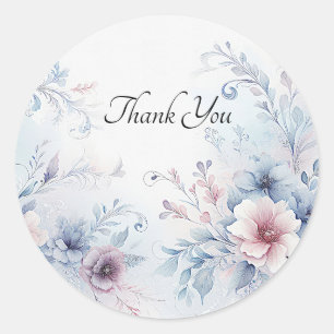 Watercolor Blue Pink Floral Sticker