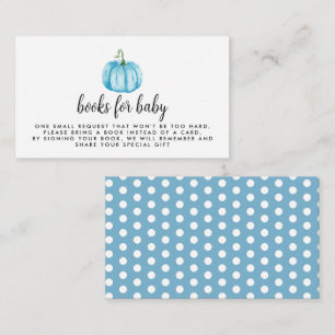 Watercolor Blue Pumpkin Book Request  Enclosure Card