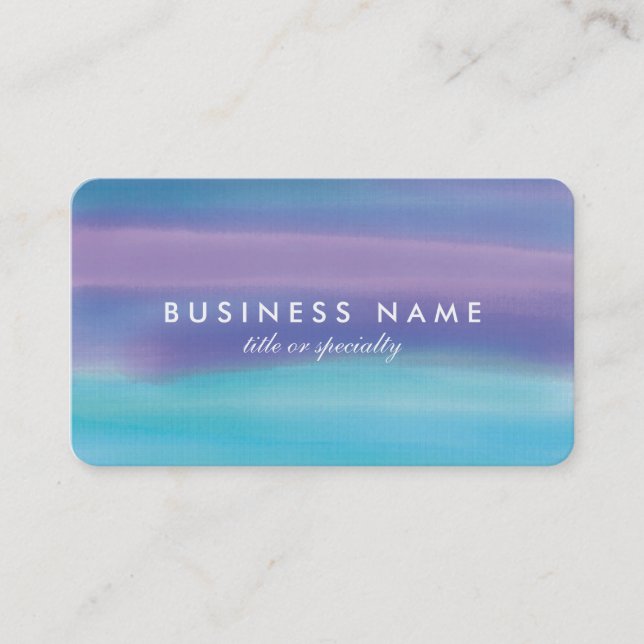 Watercolor Blue Purple Colours Business Card (Front)