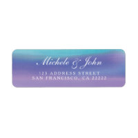 Watercolor Blue Purple Return Address Labels