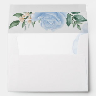 Watercolor Blue Rose Envelope