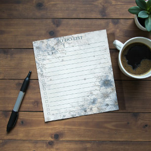 Watercolor Blue Rose To Do List Pretty Floral Notepad