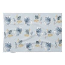 Watercolor Blue Seashell Coastal 