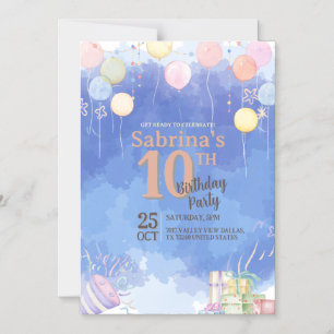 Watercolor Blue Sky Balloon Magnetic Card