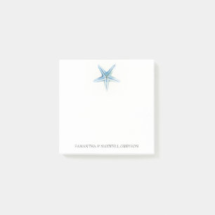 Watercolor Blue Starfish Post-it Notes
