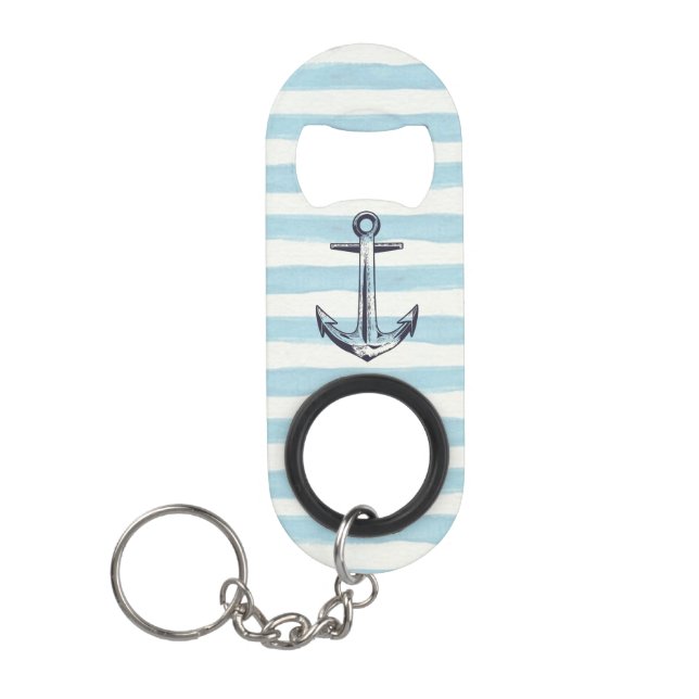Watercolor Blue Striped Anchor Motif (Front)