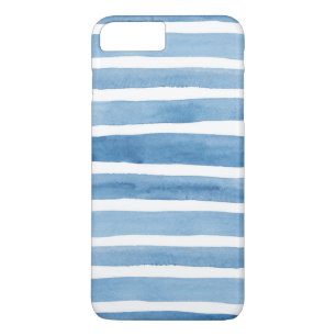 Watercolor blue stripes. Modern case. Nautical iPhone 8 Plus/7 Plus Case