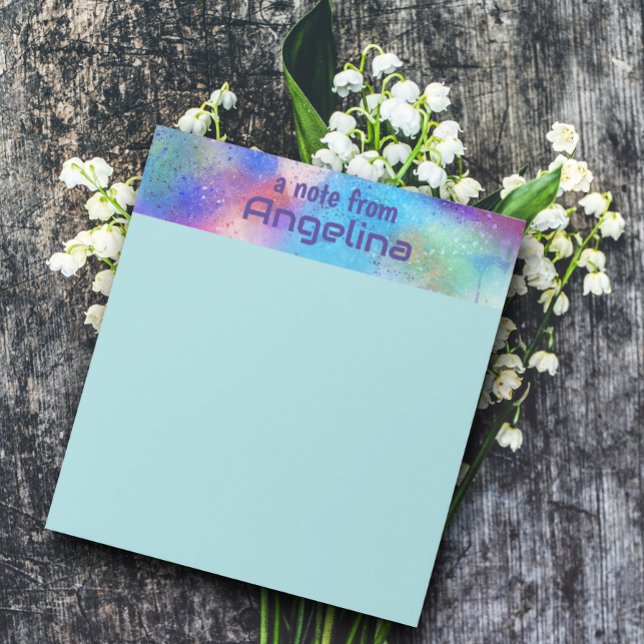 Watercolor blue teal green splash blue letter notepad (Creator Uploaded)
