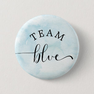 Watercolor Blue Team Blue Button
