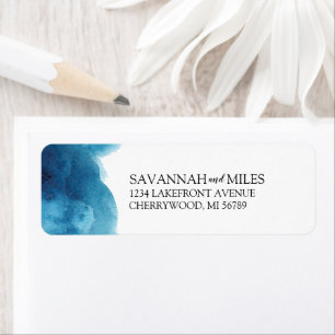 Watercolor Blue Wash Return Address Labels