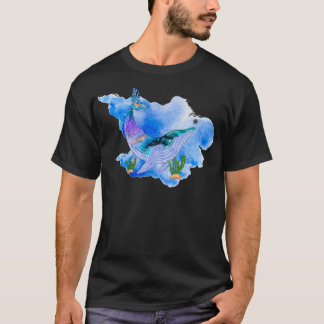 Watercolor Blue Whale 2 T-Shirt