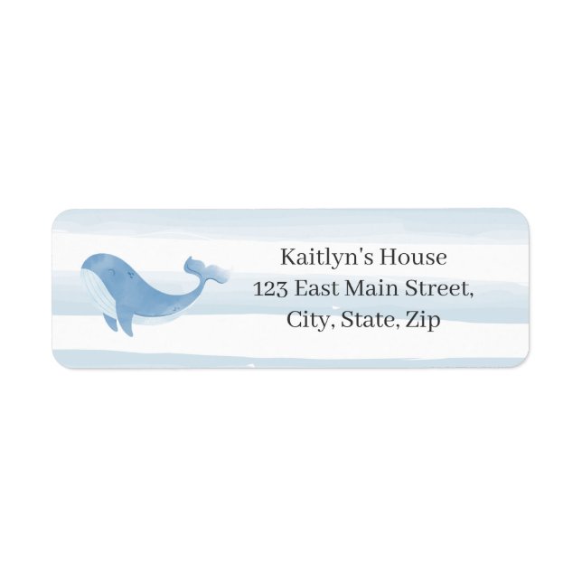 Watercolor Blue Whale Baby Shower (Front)