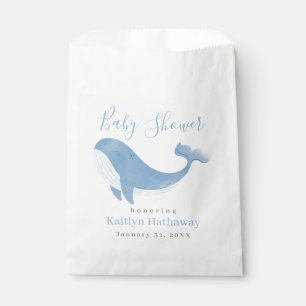 Watercolor Blue Whale Baby Shower Favour Bags