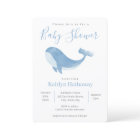 Watercolor Blue Whale Baby Shower Invitation
