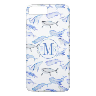 Watercolor Blue Whale Pattern iPhone 8 Plus/7 Plus Case
