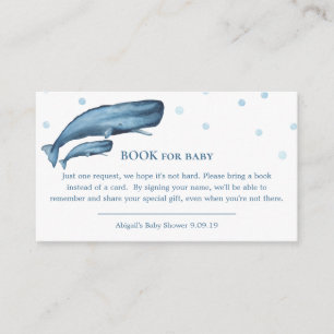 Watercolor Blue Whales Ocean Book for Baby Enclosure Card
