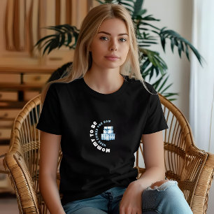 Watercolor blue white baby shower boy gift black T-Shirt