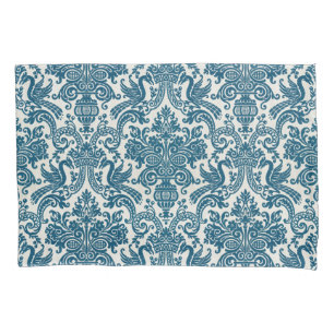 Watercolor Blue & White Floral Vintage Pattern Pillowcase