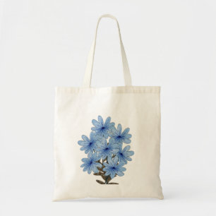 Watercolor Blue Wild Flowers Bouquet Tote Bag