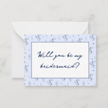 Watercolor Blue Wildflowers Bridesmaid Proposal