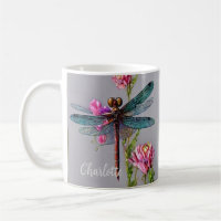Watercolor Blue Wing Dragonfly,  Coffee Mug