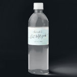 Watercolor Blue x Gold Bat Mitzvah Water Bottle Label<br><div class="desc">This chic and elegant water bottle label features a white background with turquoise blue brush strokes in watercolor and faux gold splatters. Personalise it for your needs. You can find more matching products at my store.</div>